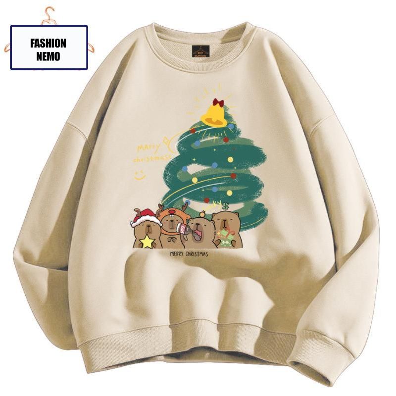 Áo Sweater Giáng sinh cùng cappybara nỉ bông form rộng dáng unisex KONOVA