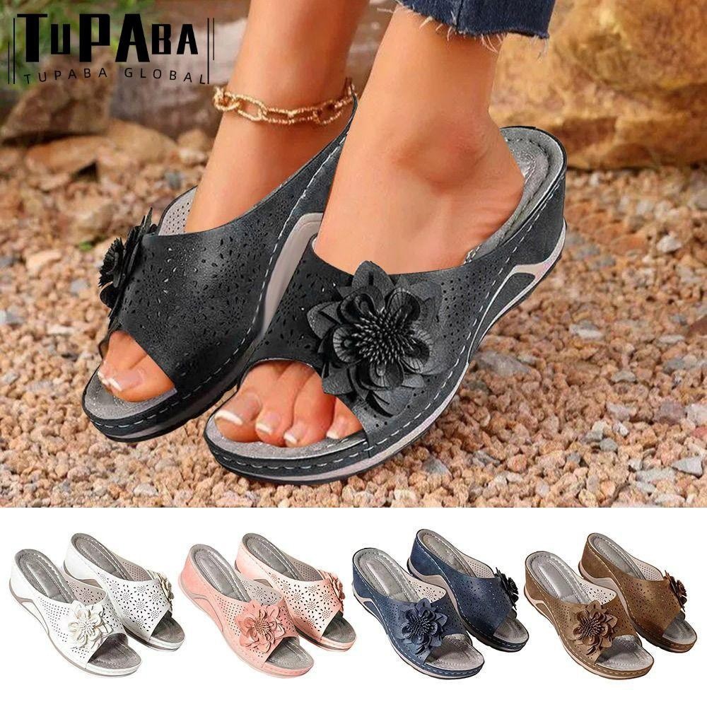 TUPABA Wedge Sandals, Classic Round Toe Sports Slippers, Anti-Slip Unisex Casual Shoes
