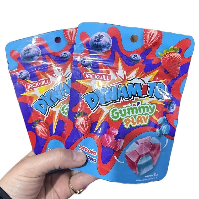 Kẹo dẻo trái cây dynamite gummy,kẹo dẻo sáng tạo 40g vị trái cây hạt mâm xôi