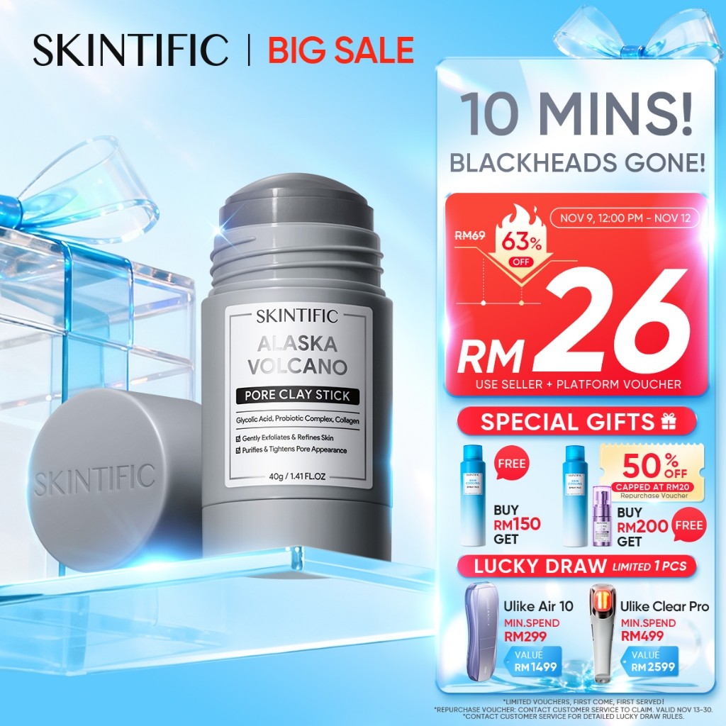 Bán chạy.Popular SKINTIFIC Alaska Volcano Pore Detox Clay Mask Stick Loại bỏ mụn đầu đen Làm sạch lỗ