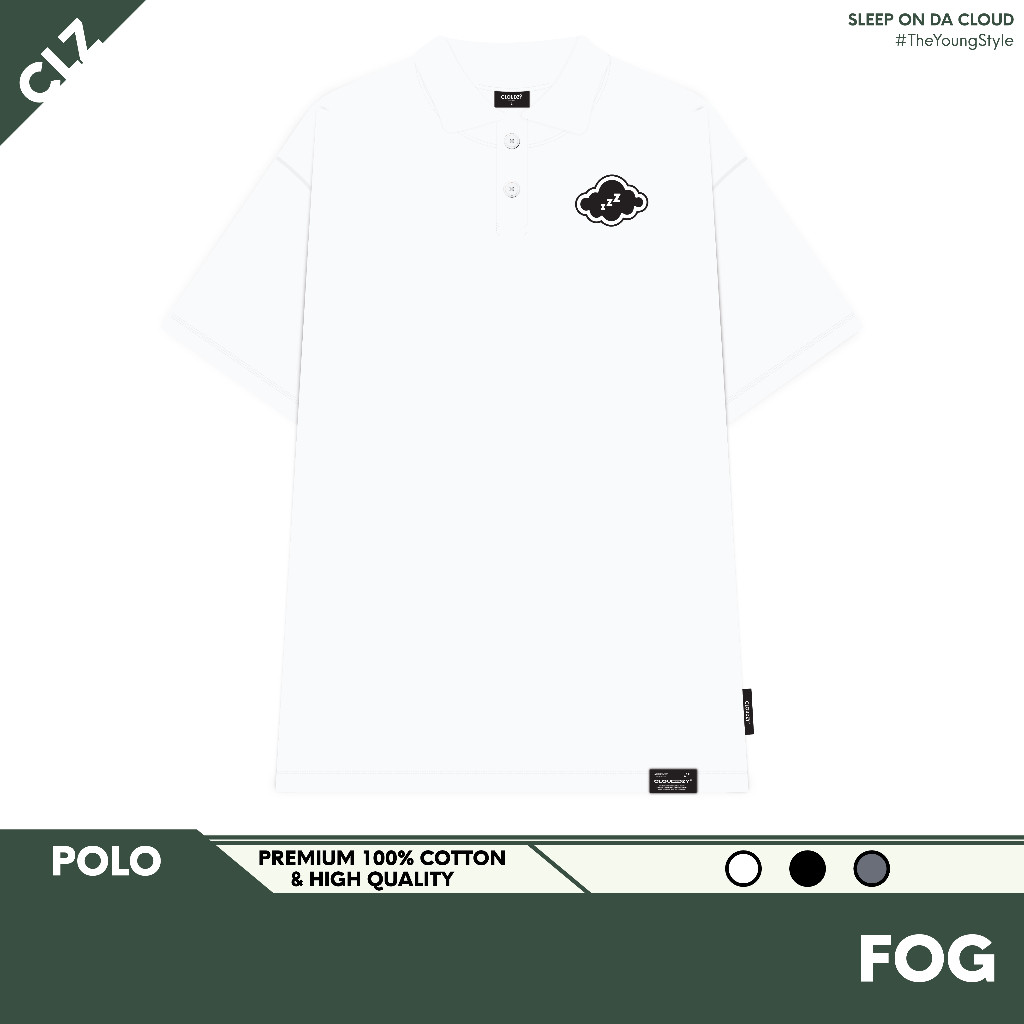 Áo polo tay lỡ nam nữ cotton cao cấp thun phông có cổ CLOUDZY local brand chính hãng unisex POLO FOG