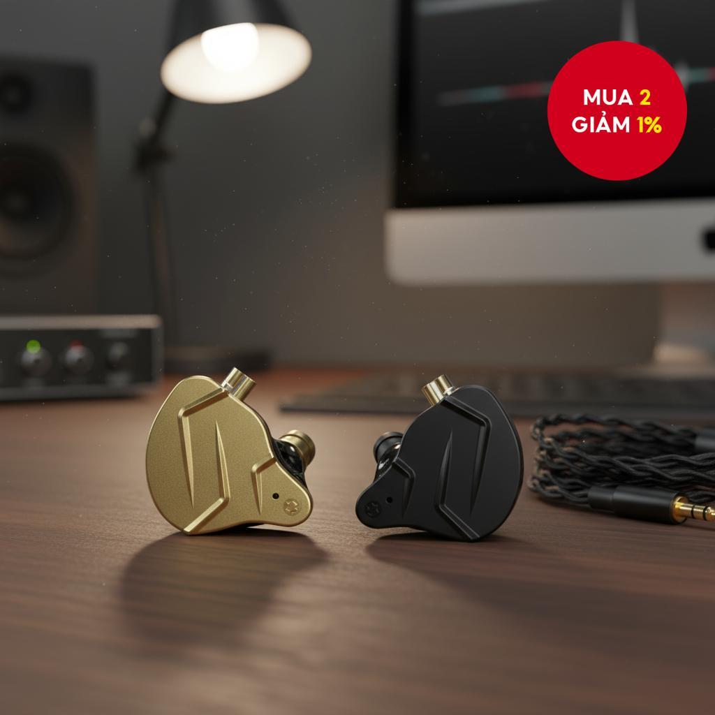 KZ ZSN PRO X Tai nghe In Ear Kim loại Đen Có Mic 1DD 1BA Hybrid HIFI DJ Monitor Chạy Thể thao Tai ng