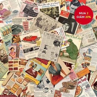  50 Miếng Dán Báo Vintage - Đề Can Vinyl Chống Thấm Nước Cho Laptop Ván Trượt & Hành Lý 
