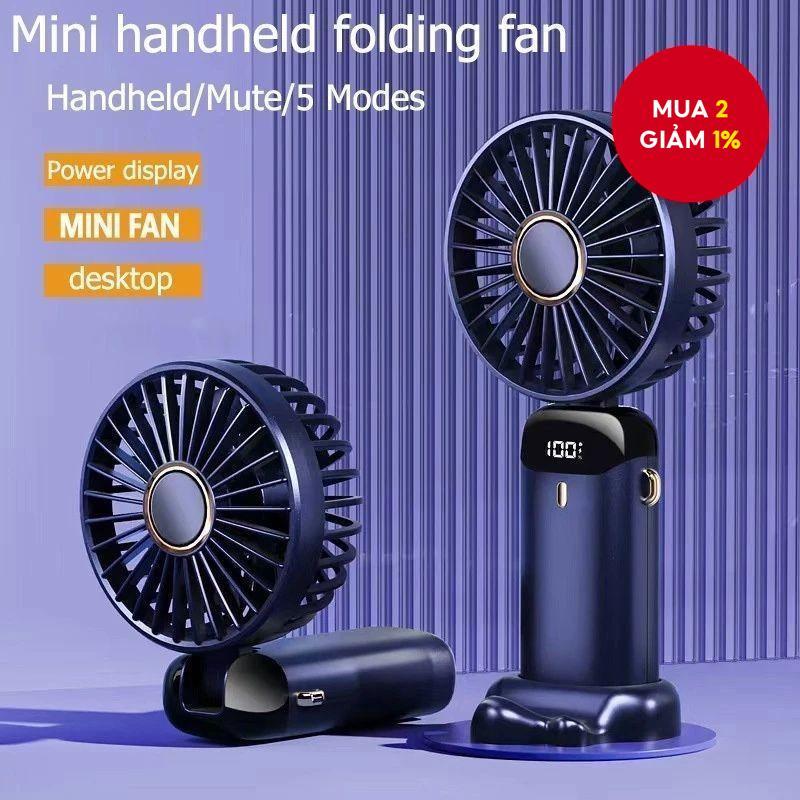 Mới [5 tốc độ] Quạt Mini USB di động kipas Mini kipas tangan Quạt Mini cầm tay có thể sạc lại có màn