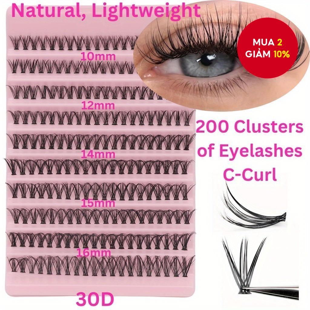 Nối mi giả chứa 200 chiếc Lông mi giả cụm đơn tự làm