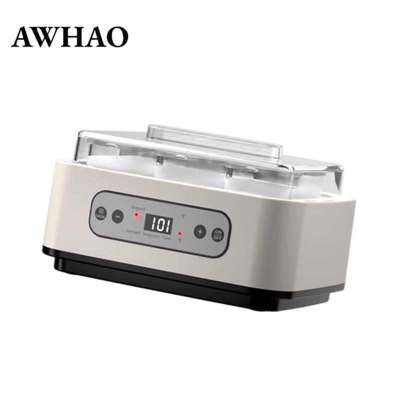 Máy làm sữa chua tự động DIY Thiết bị nhà bếp Máy sữa chua điện với 6 cốc thủy tinh đa chức năng cho phòng ăn gia đình