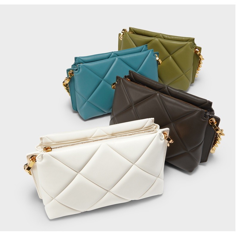 Túi xách nữ phong cách mới mùa hè PK6 CK2-20671366 Dây chuyền hình thoi nữ đeo vai di động Trang trí