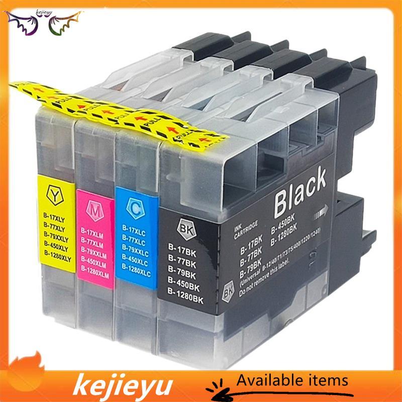 Hộp mực máy in Mực Chip Thích hợp cho LC1280 LC1240 LC71 LC73 LC75 LC400 LC12 (4 Gói)