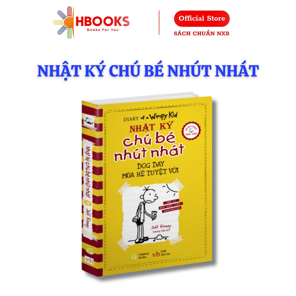 Nhật Ký Chú Bé Nhút Nhát song ngữ tập 4 Mùa Hè Tuyệt Vời - Diary of a Wimpy Kid - HG books
