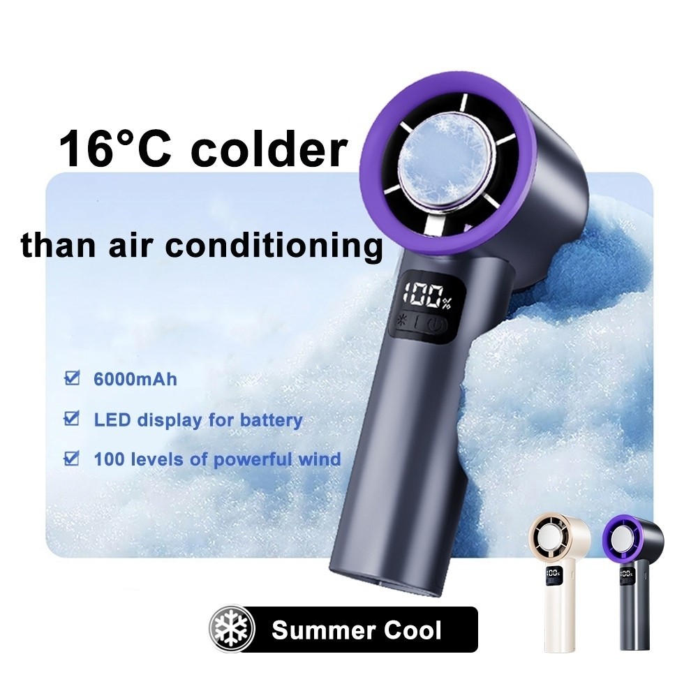 Foreverlily 6000mAh Ice Cooling Fan 1100 stepless speed adjustment LED Digital Display