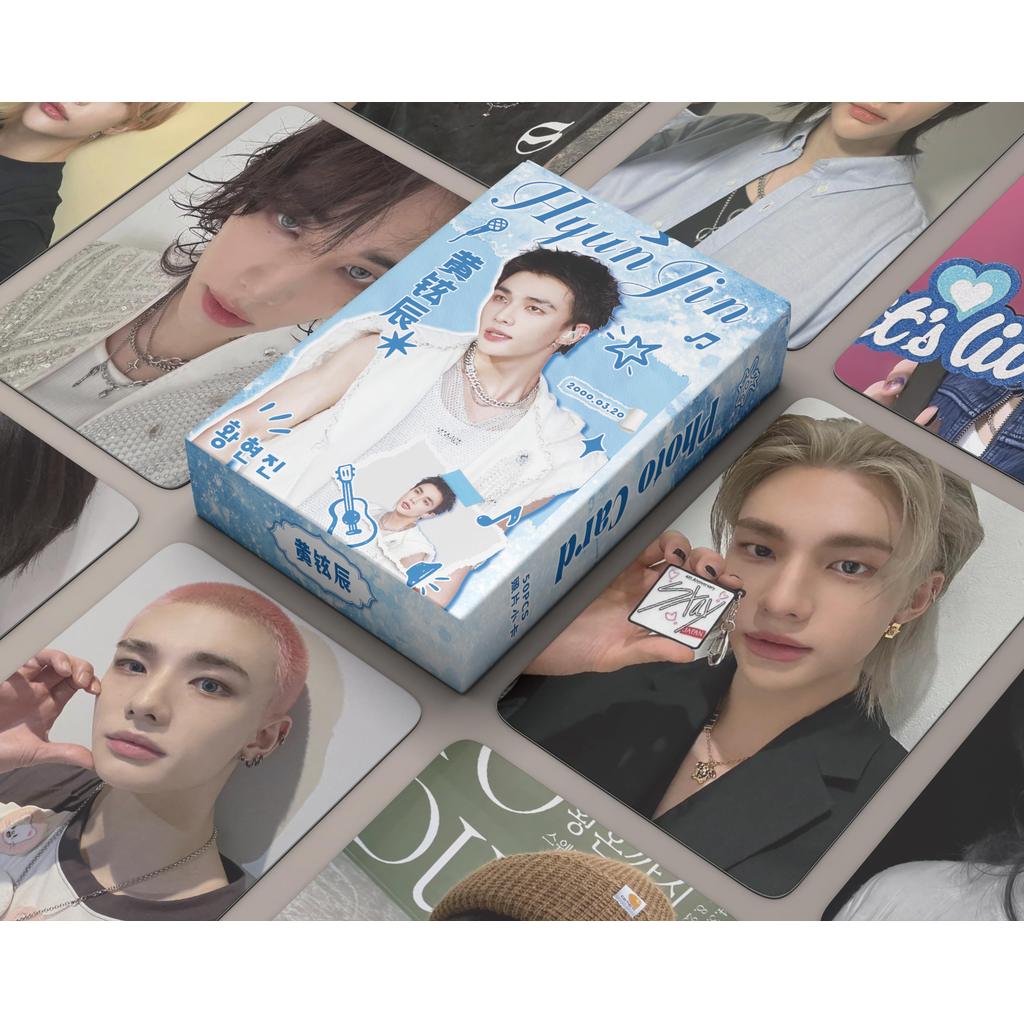 Hộp 50-55 Tấm Thẻ Hình Nhóm Nhạc Straykids HYUNJIN FELIX BANGCHAN