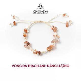 Vòng tay nữ đá thạch anh tự nhiên Kimbada dây sáp handmade phong thuỷ thu hút năng lượng 