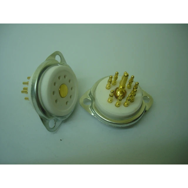 1 chiếc ổ cắm ống gốm GZC9-T-G chân vàng PCB cho bộ khuếch đại ống 6DJ8 EL84 6922