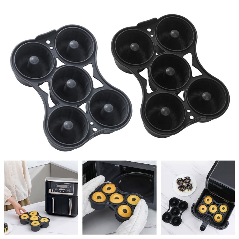 Love * Silicone Bánh rán Pan 5 Khoang Khuôn bánh rán silicon không dính Làm bánh rán hoàn hảo quy mì