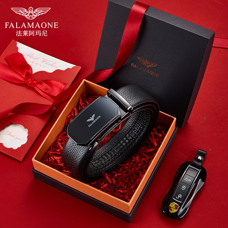 Thắt lưng nam FALAMAONE, Dây nịt nam LEANO da bò fullbox PD867