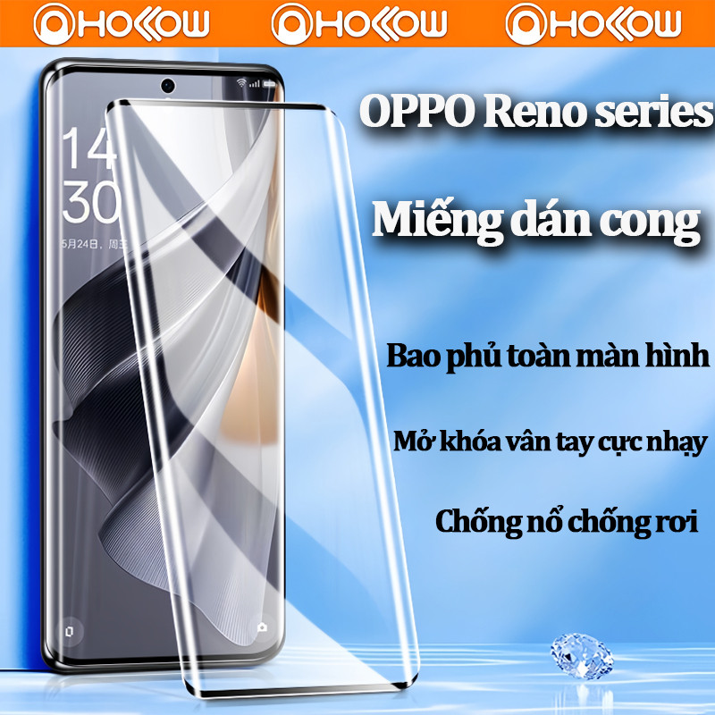 Kính cường lực full màn hình cong chống nổ cho OPPO Reno 4 5 6 7 8 9 10 11 12 13 14 F Pro 5G 7Z 8Z 8T Plus