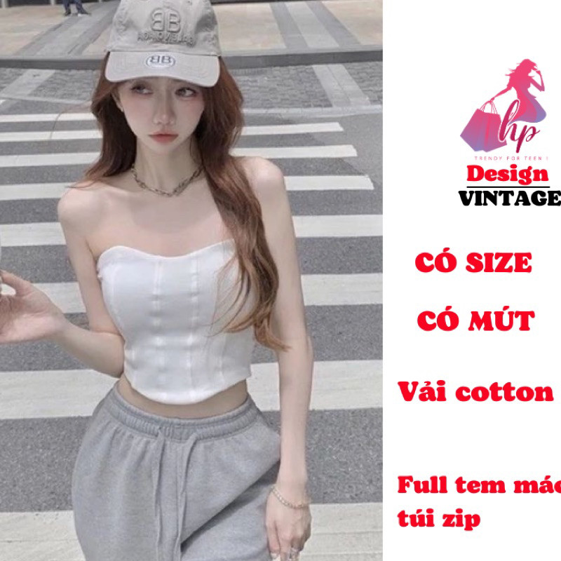 Áo corset ống cúp ngực croptop có mút HP FASHIONTREND áo quây nữ tôn dáng sang chảnh G588