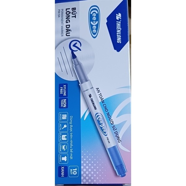 Bút lông kính PM04 xanh Thiên Long