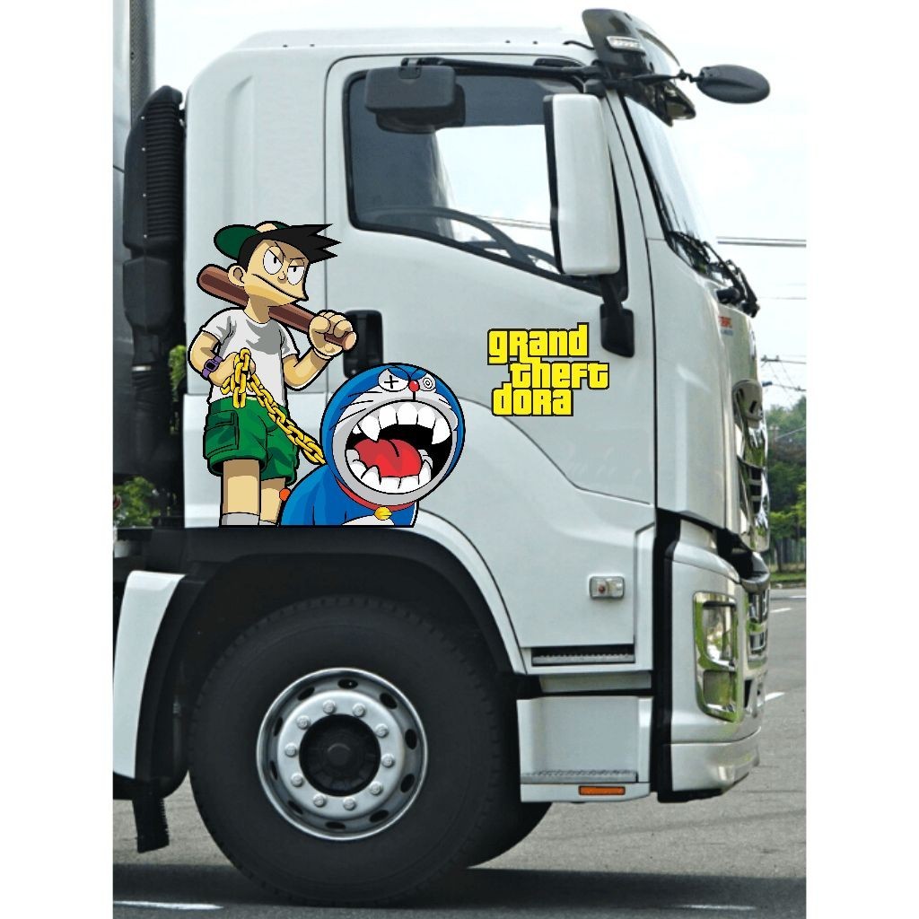 Tem dán sườn xe tải lớn, tem xe tải dán cửa, tem xe ô tô tải howo, chenglong nhiều mẫu