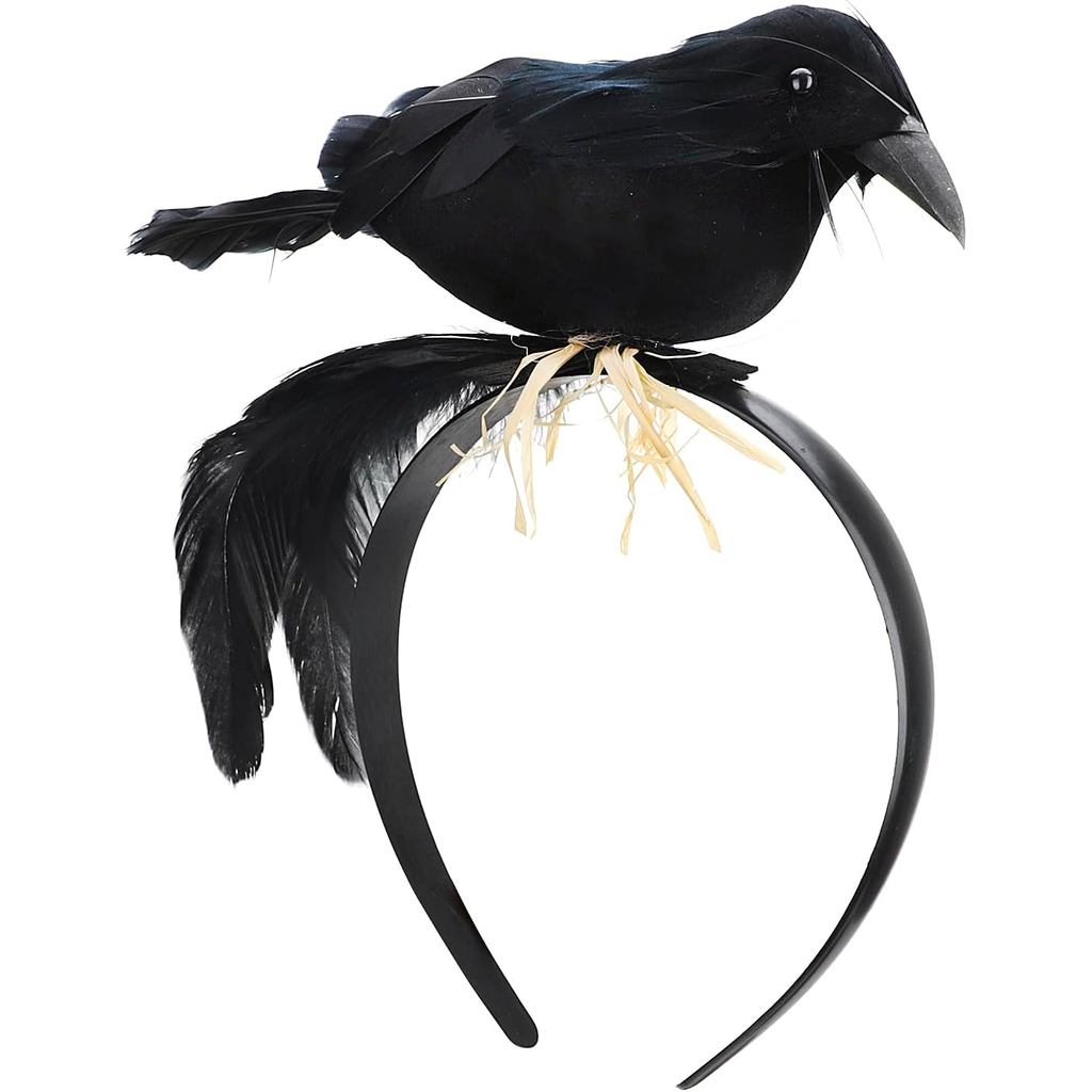 Lông vũ đen quạ Raven phong cách Gothic, phù hợp cho cosplay và dự tiệc