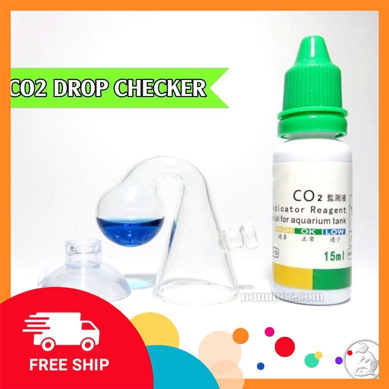CO2 Drop Checker | Bộ Test CO2 [gồm phễu & dung dịch] | Tools Kiểm Tra Nồng Độ CO2 Cho Bể Thuỷ Sinh 