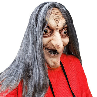 Mặt nạ phù thủy màu thịt Halloween Ngôi nhà ma ám Phòng bí mật trốn thoát Trang phục cô gái Tricky Mũ đội đầu Hình chơi đạo cụ Readystock2025-11-5 Việt Nam