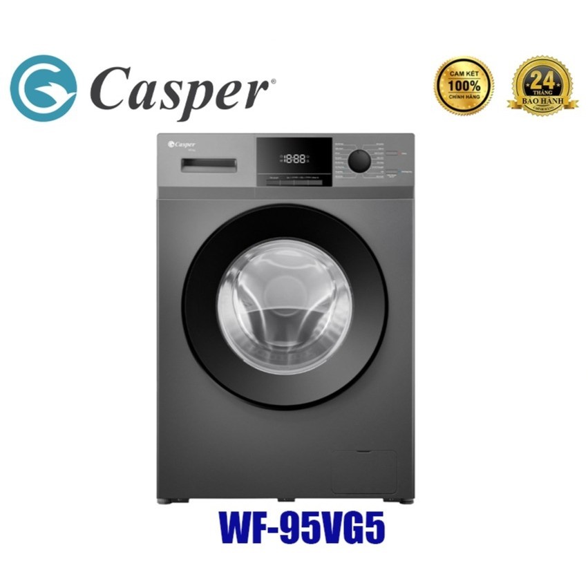 Máy giặt Casper 9.5kg WF-95VG5 inverter, Bảo hành 24 tháng chính hãng