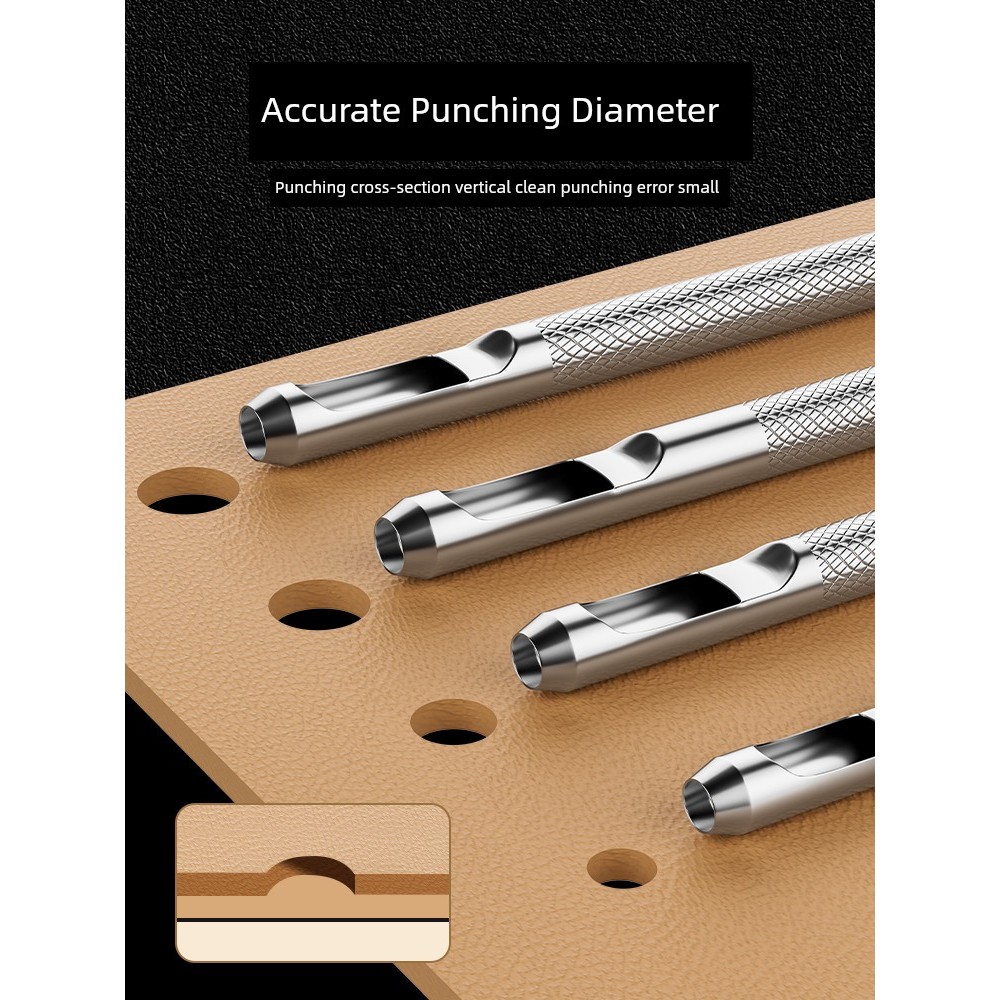 Thắt Lưng Puncher Da Puncher Puncher Tròn Puncher Shiitake Nấm Basswood Dây Đeo Đấm Dụng Cụ Hộ Gia Đ