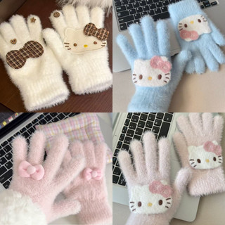 Găng Tay Nữ Mùa Đông Hello Kitty Len Lông Cừu Lót Nỉ Ấm Áp Chống Gió Lạnh HOME ƠI
