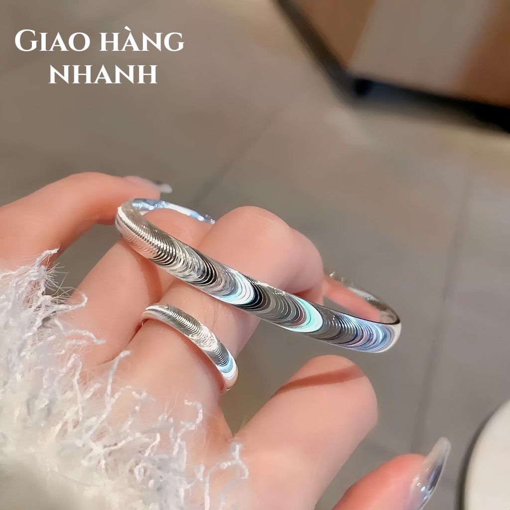Việt Nam 1 Ngày Giao💕Vòng tay kim loại bạc xoắn ốc | Vòng tay nữ | Phụ kiện đi chơi