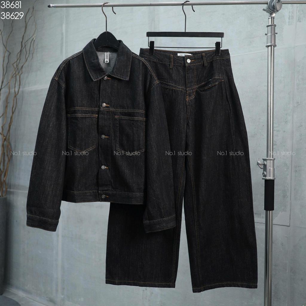 No.1 Studio - Set/ Bộ (Có Bán Rời) Set Raw Denim Áo Boxy + Quần Baggy Jean Phong Cách Đường Phố 6809