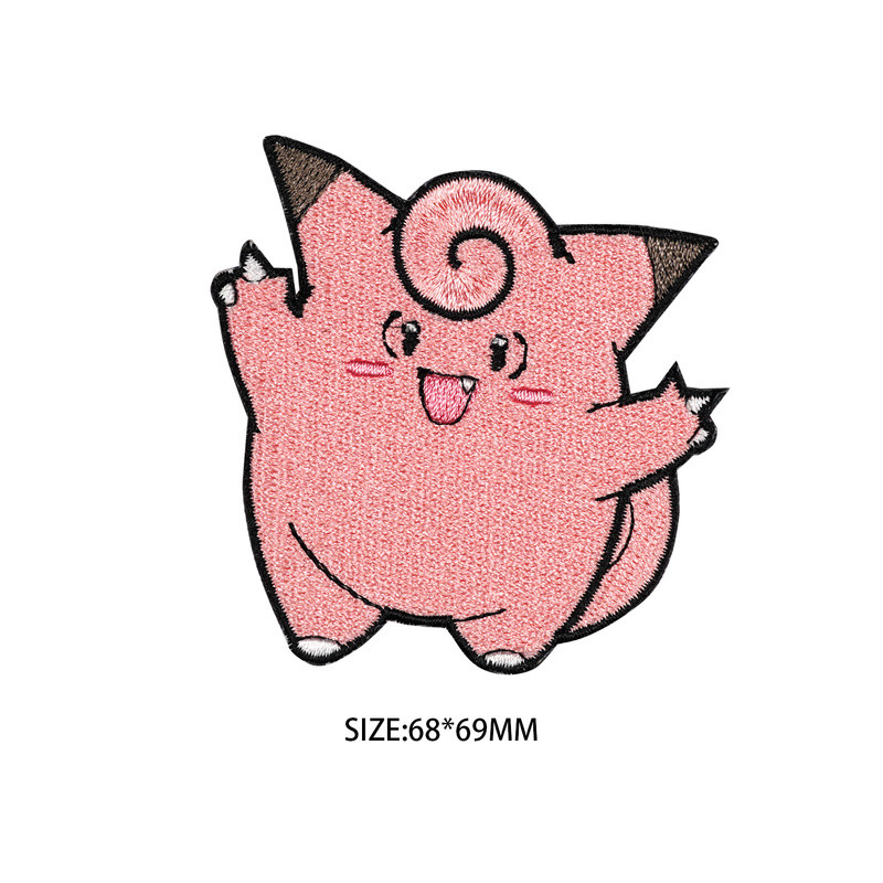 [Flight Tribe] Pokemon Pippi Hoạt Hình Anime Thêu Quần Áo Trang Trí Giày Vải DIY Miếng Dán Vải Dính