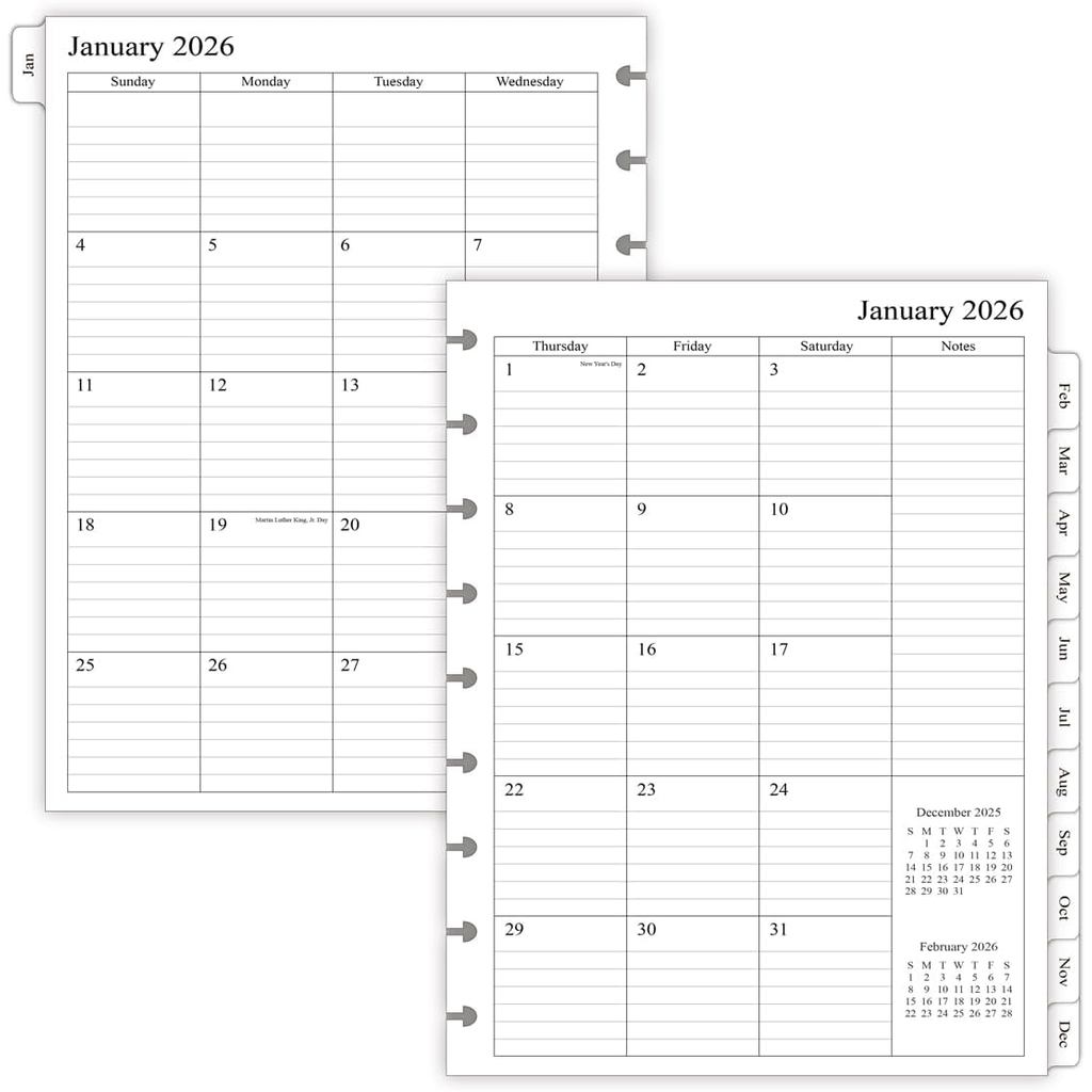 Newestor 2025-2026 Planner Refills for Happy Planner Kích thước cổ điển, Trang hàng tháng, tháng 10 