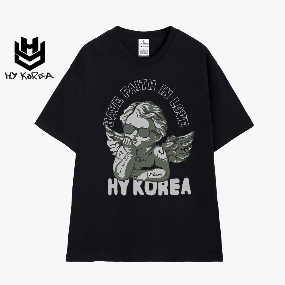 Áo Thun Nam Nữ Tay Lỡ Cotton 100 Unisex have faith inlove 993 HY KOREA