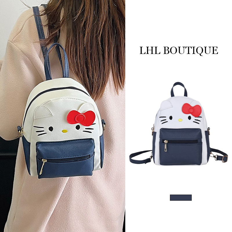 LHL BOUTIQUE  Ba lô hai trong một PU hoạt hình dễ thương Túi đeo vai KT đơn giản Mini