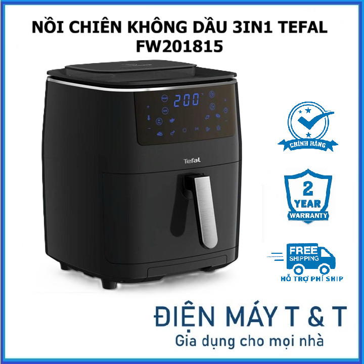 Nồi chiên không dầu Tefal 3 trong 1 Easy fry Steam & Grill FW201815 - Công suất 1900W - Chiên,nướng,