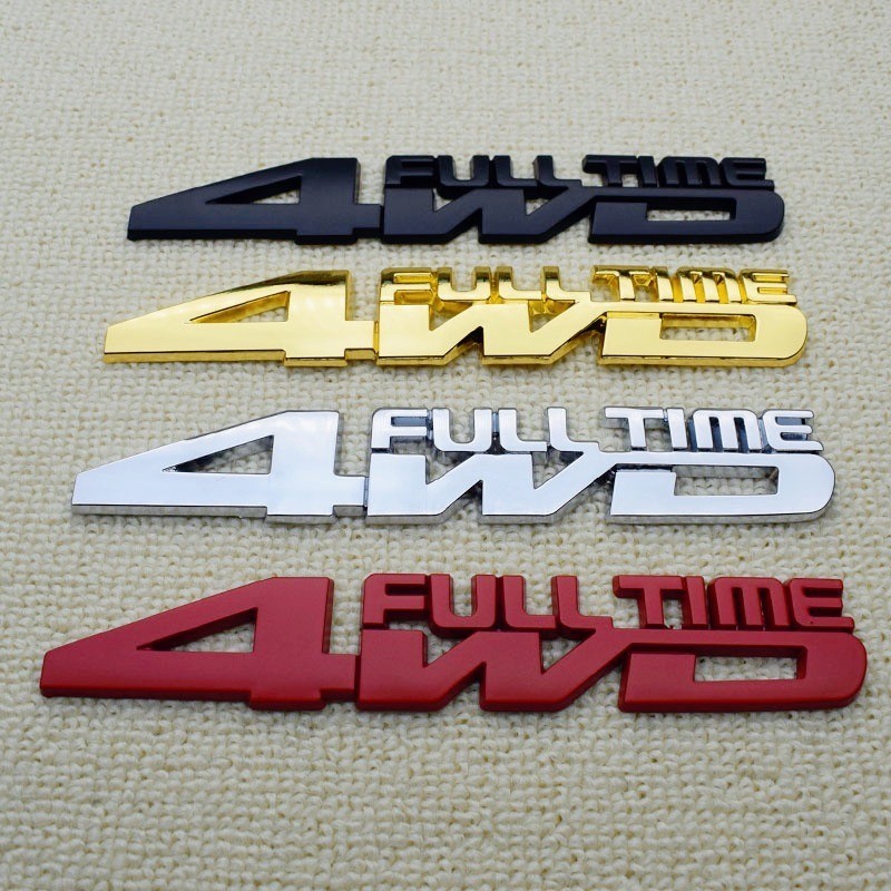 1 Miếng 3D 4WD Kiểu Dáng Xe Chrome Kim Loại Miếng Dán 4WD Biểu Tượng Huy Hiệu Đuôi Miếng Dán Logo