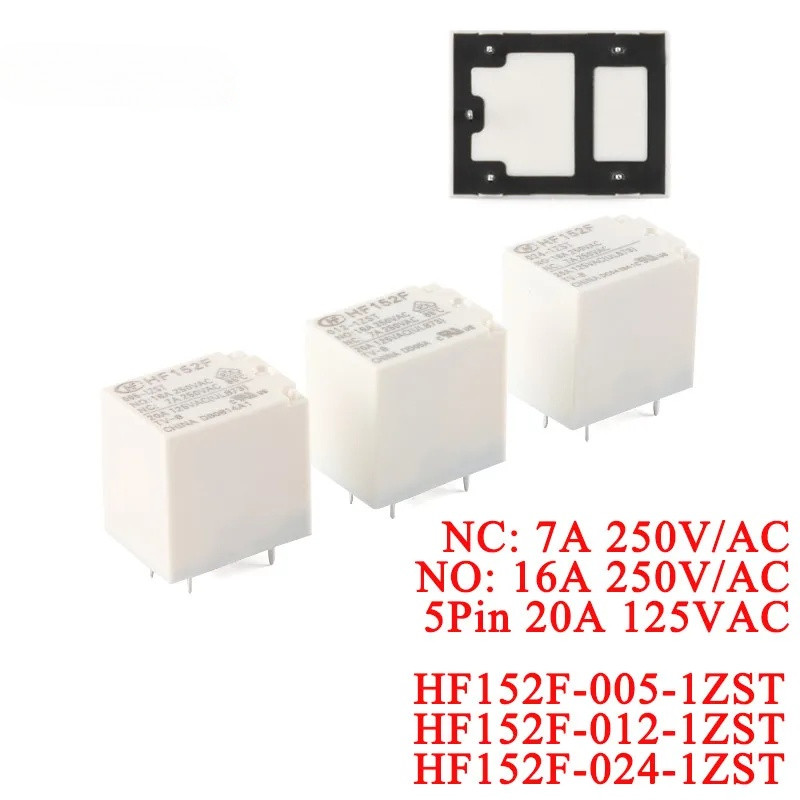5 Cái / 1 Rơle công suất cao HF152F HF152F-005-1ZST HF152F-012-1ZST HF152F-024-1ZST DC 5V 12V 24V 5P