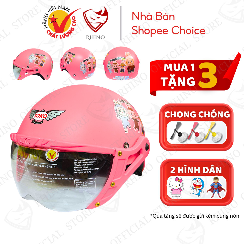 [HỎA TỐC] Mũ Bảo Hiểm Cho Bé 1 - 12 Tuổi | Nón Bảo Hiểm Cho Bé ĐỨC HUY RHINO Có Kính Bền Nhẹ HLB