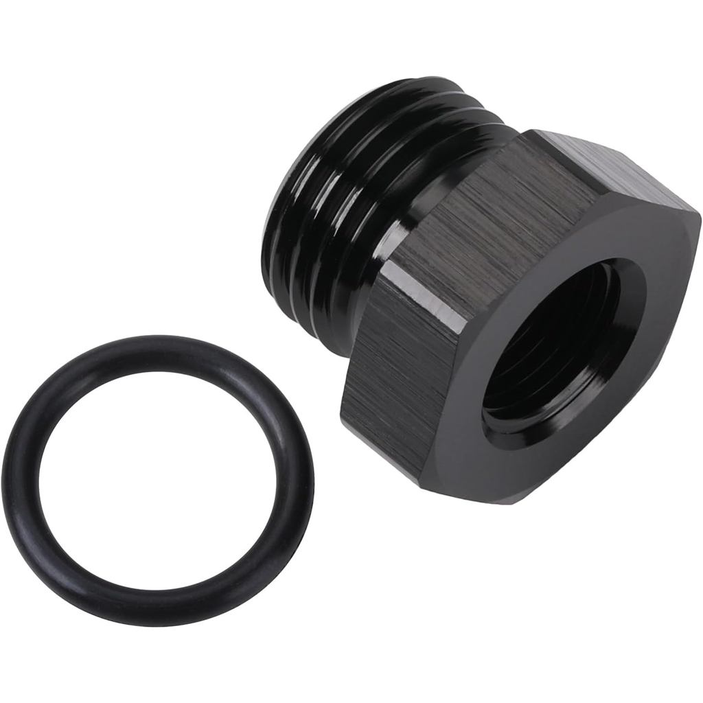 6AN -6 ORB O-ring Boss đến 1 / 8 NPT Nữ Cổng Lắp Adapter Giảm Nhôm Đen
