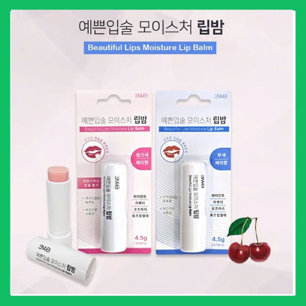 3WB Son dưỡng môi Hàn Quốc giữ đôi môi mềm mịn căng mướt