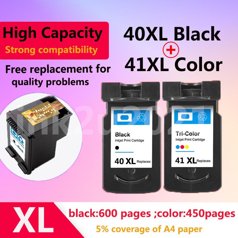 Tương thích Canon PG-40XL PG40XL PG 40XL Đen CL-41XL CL41XL CL-41XL Màu PG-40 Đen cho MP145 MP160 MP