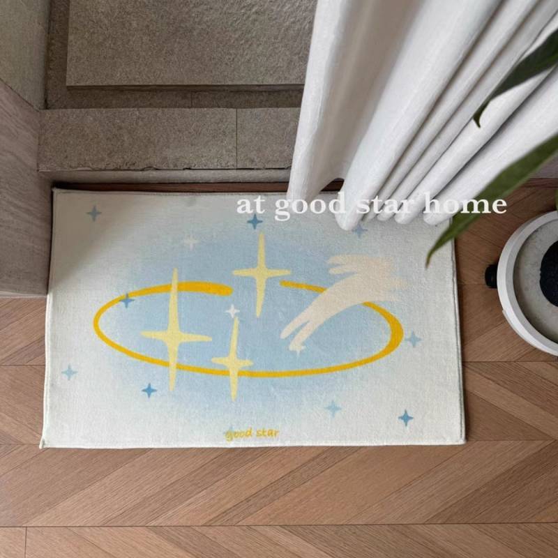 Home Cute XINGX Jumping Rabbit Carpet Floor Mat Cashmere-like Bedroom Table Carpet Cream Ins Style B