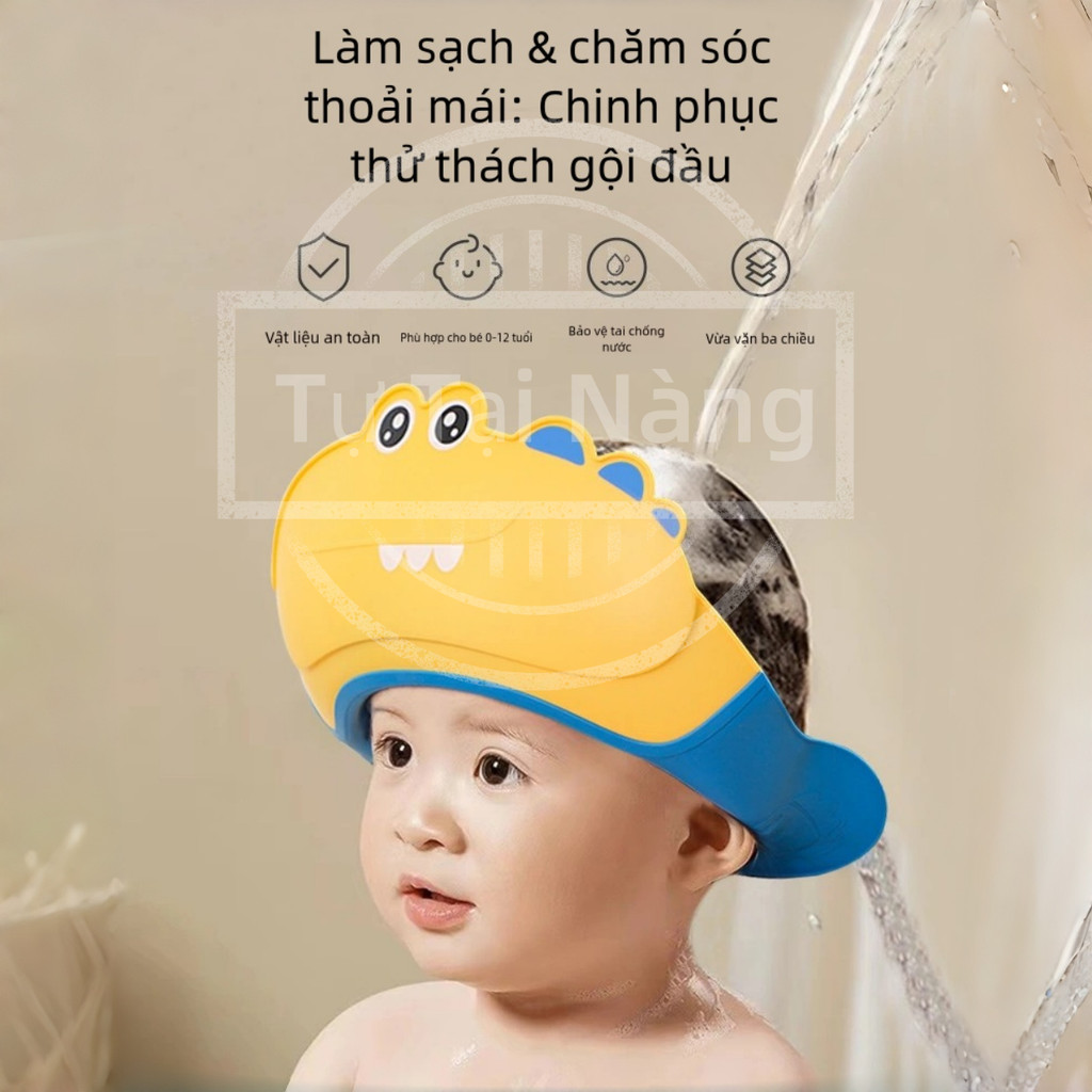 Mũ gội đầu chống nước cho bé – có thể điều chỉnh, bảo vệ tai, dùng cho trẻ sơ sinh đến 12 tuổi
