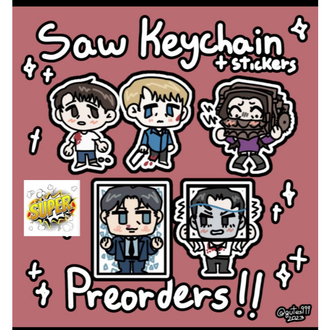 Móc khoá Saw Keychain Adam, Lawrence, Amanda, Hoffman, Strahm