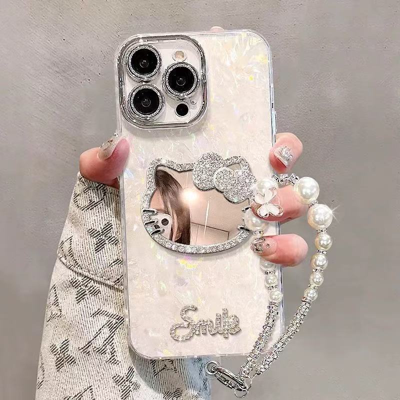 Vỏ Họa Tiết Lấp Lánh Hello Kitty dành cho iPhone 16 Pro Max & Phiên Bản Cũ Hơn