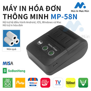 [Hàng Sẵn] Máy In Nhiệt Bluetooth Cầm Tay 58mm Mini, In Hóa Đơn/Bill POS Không Dây, Hỗ trợ Sạc Nhanh Type-C