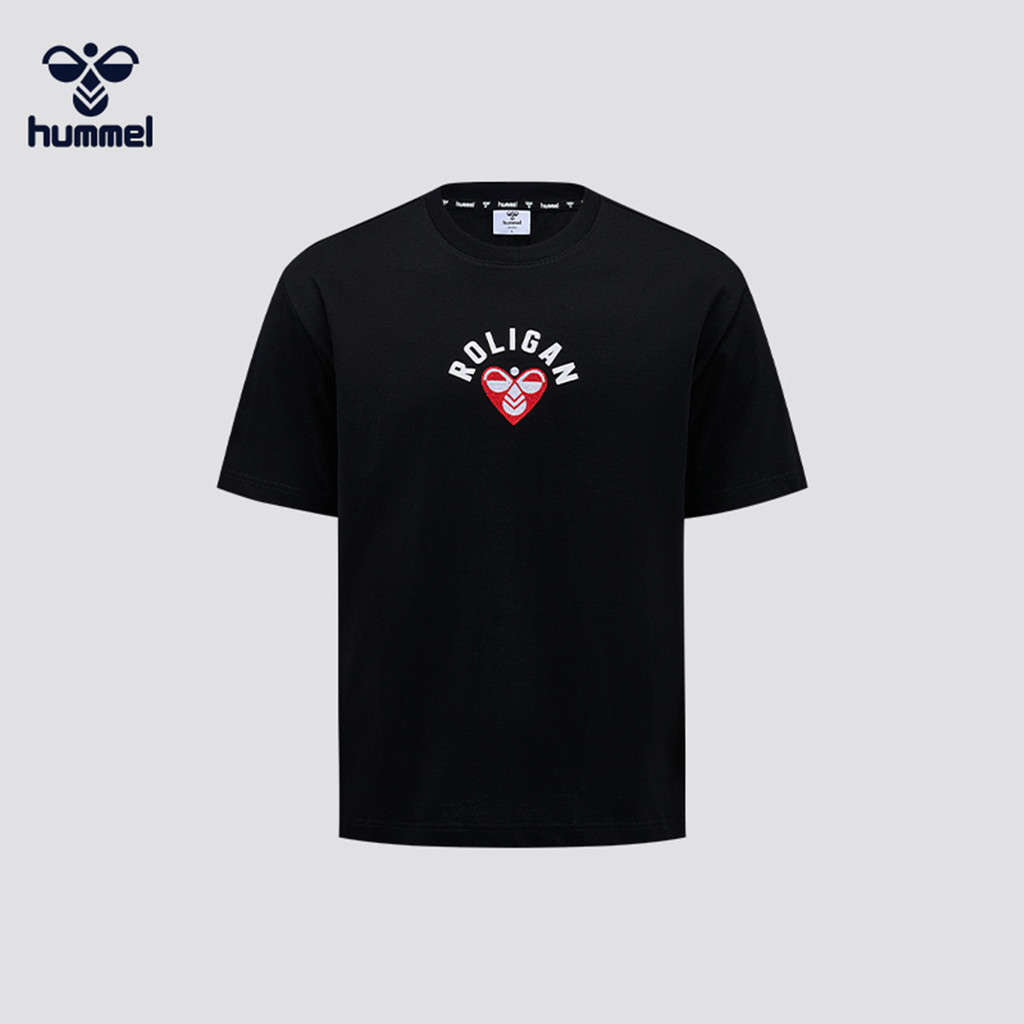 Áo thun unisex HUMMEL loose fit plus size, hình in độc đáo, chất liệu cotton cao cấp