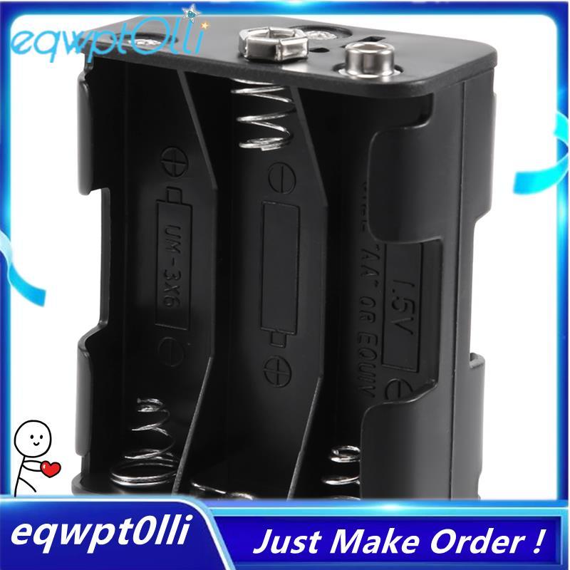  eQQ  Hộp đựng pin AA hai mặt 6 x 1.5 V Màu đen