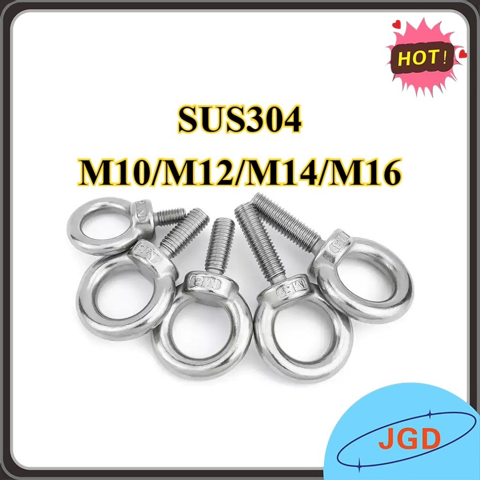 Bulong móc cẩu, bulong tai cẩu, bulong mắt INOX 304 size M10 / M12 / M14 / M16 【 JGD-FC-1 】